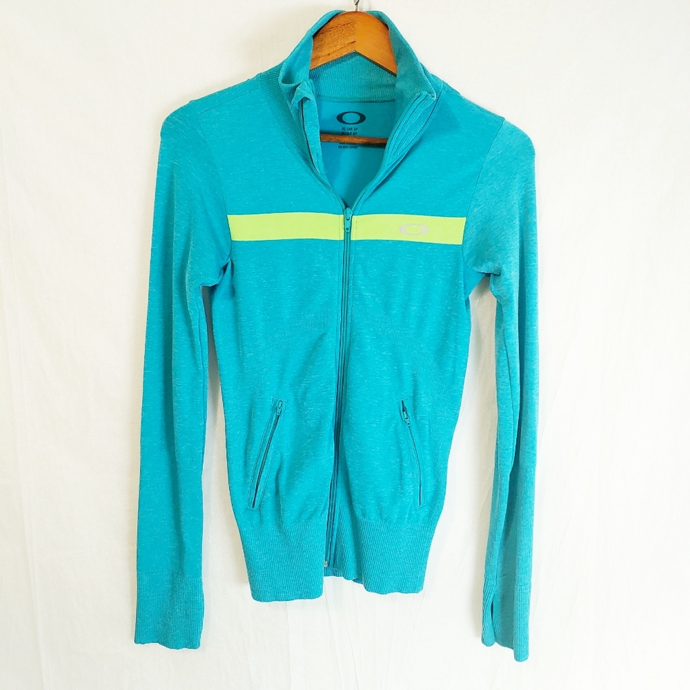 Oakley Zip Up Athletic Jacket Thumb Holes Sz S
